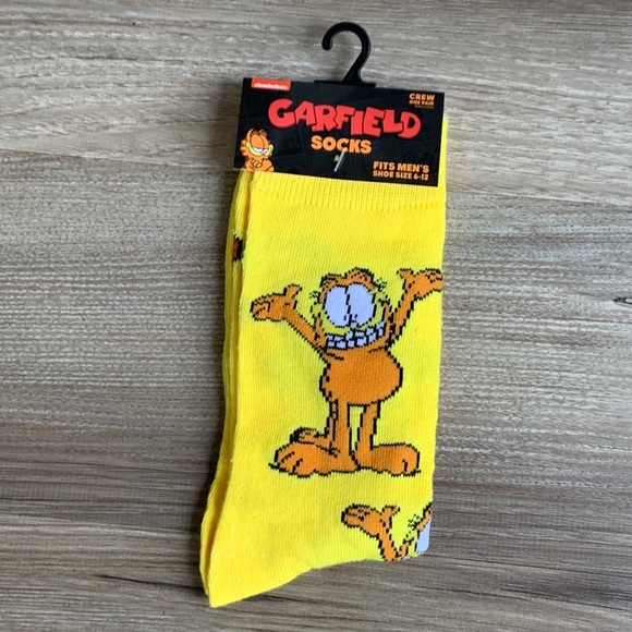 Nickelodeon Garfield Fun Print Crazy Crew Socks 🆕 Unisex Men shoe 6-12 - Picture 1 of 4